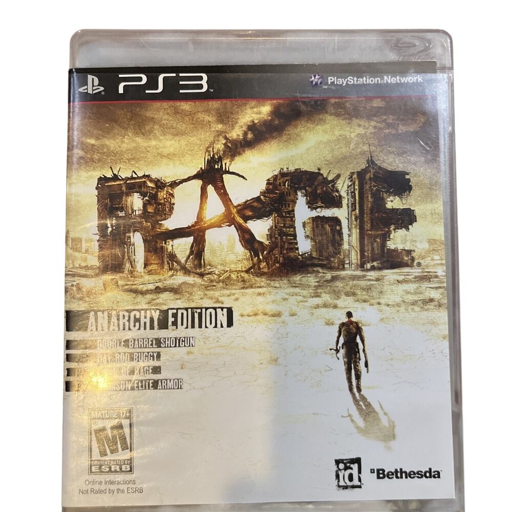 Rage - PS3 - CIB. Tested. No Scratches. Artwork Damage.